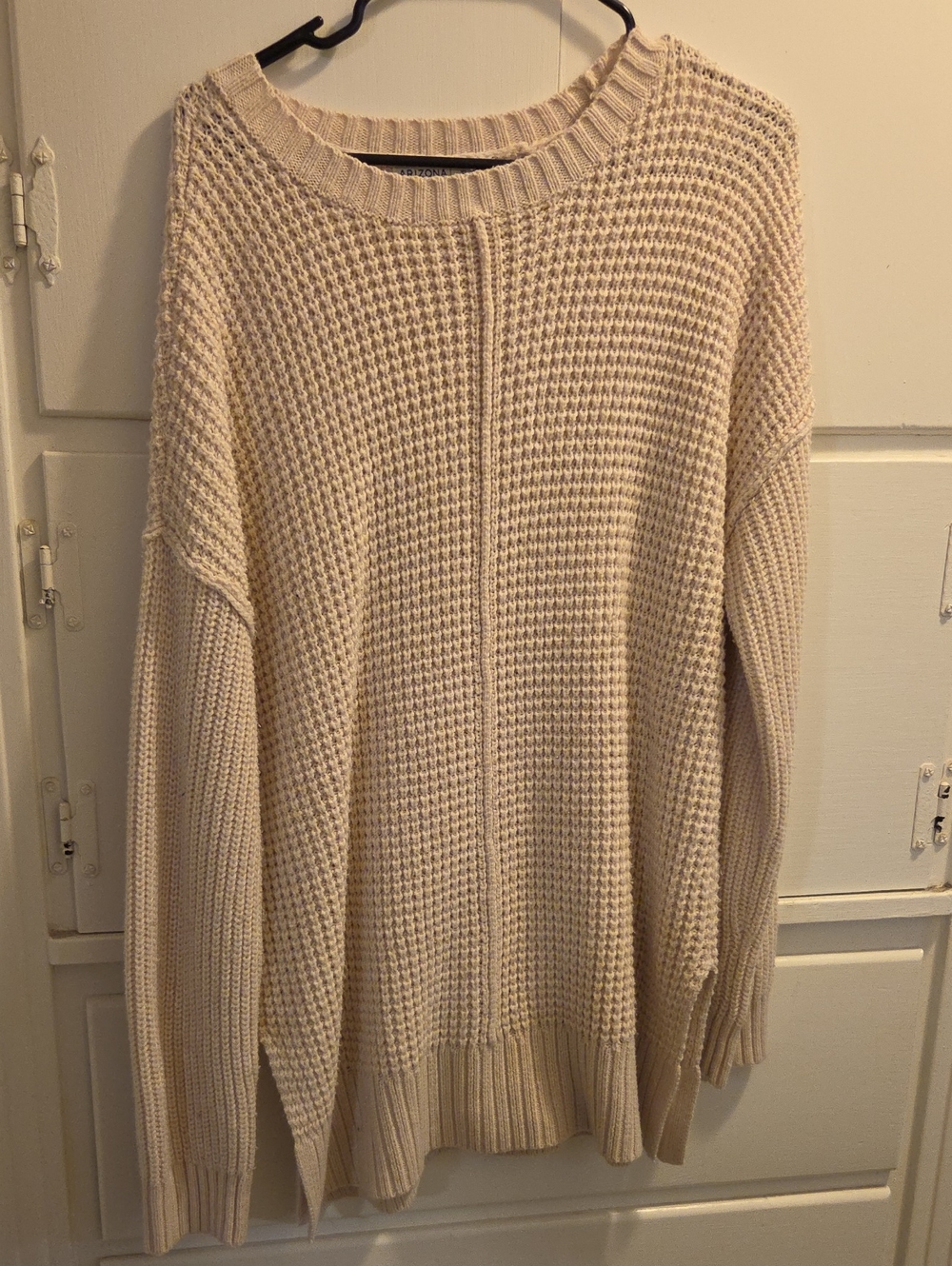 Arizona Jean Company Cream Waffle Crewneck Sweater